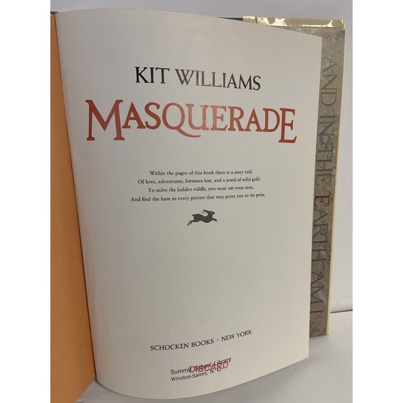 MASQUERADE by Kit Williams | Hardcover HC Dust Jacket DJ 1981 7th Printing - Picture 2 of 8